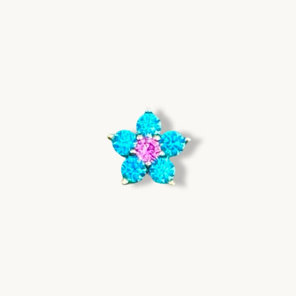 Ocean Blue Flower Charm