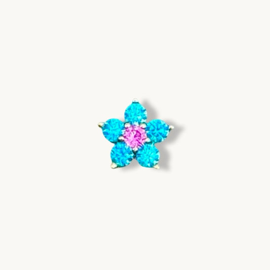Ocean Blue Flower Charm